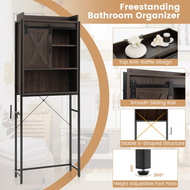 Giantex Over-The-Toilet Storage Cabinet, Freestanding 4-Tier Bathroom Organizer Rack
