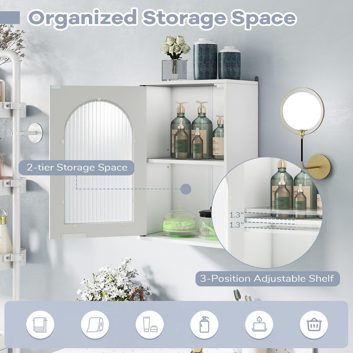 Giantex Wall Mounted Bathroom Cabinet Display Storage Medicine Cabinet