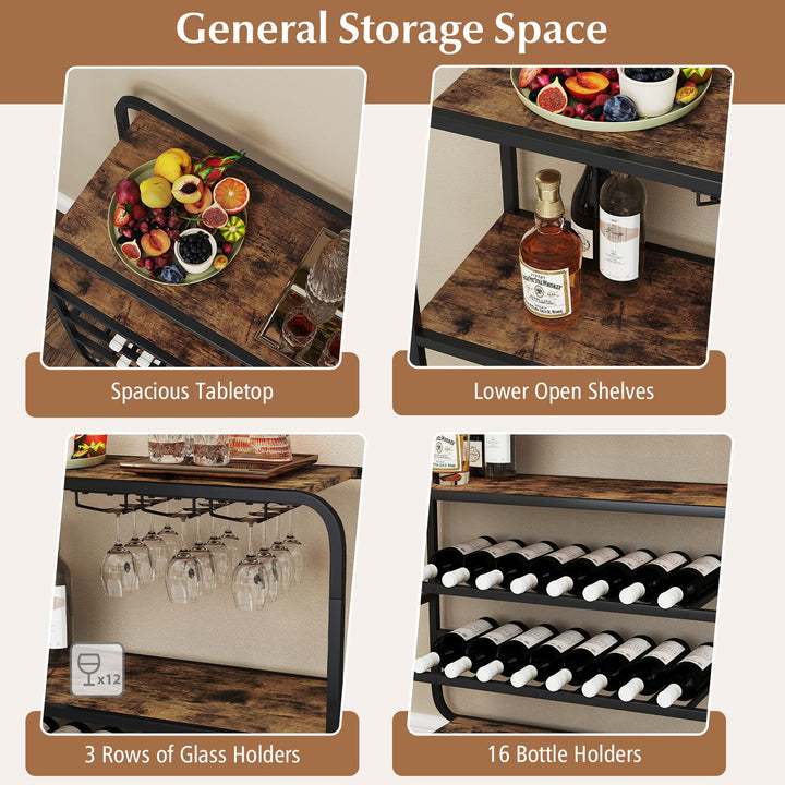 Giantex Industrial Wine Rack Freestanding Floor