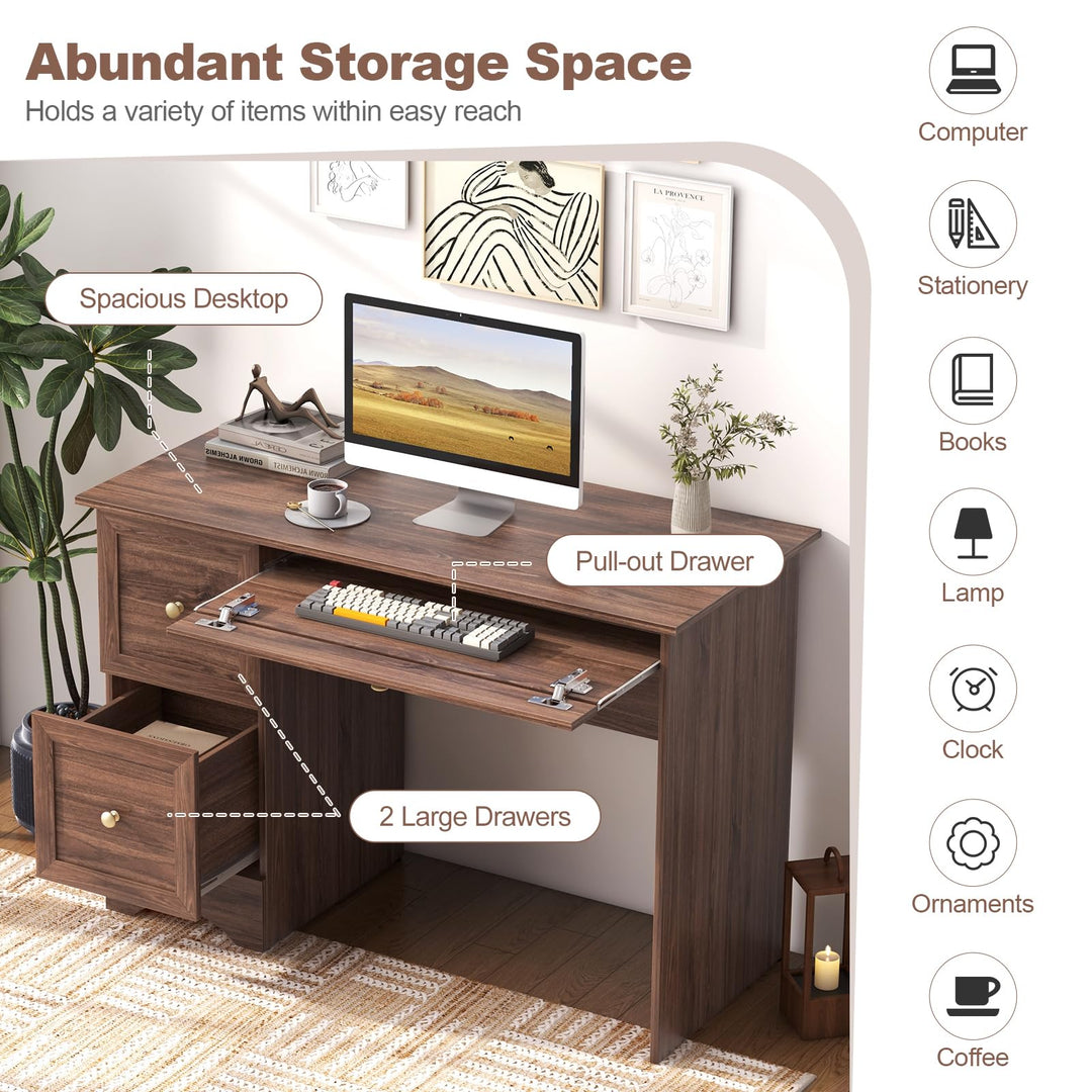 Giantex Computer Desk with 2 Drawers