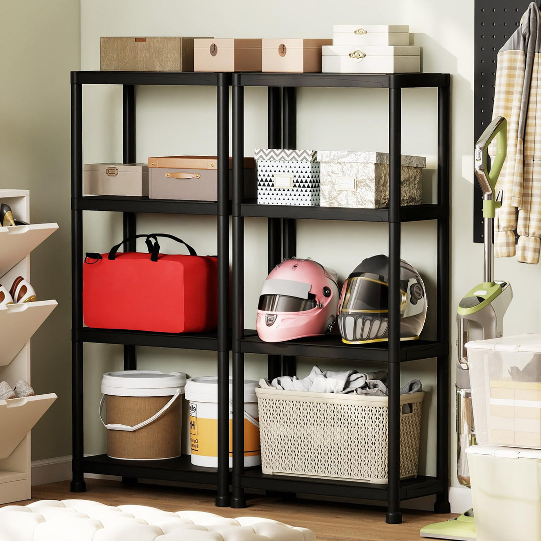 Giantex 4-Tier Heavy-Duty Plastic Storage Shelves (24" x 12.5" x 53")