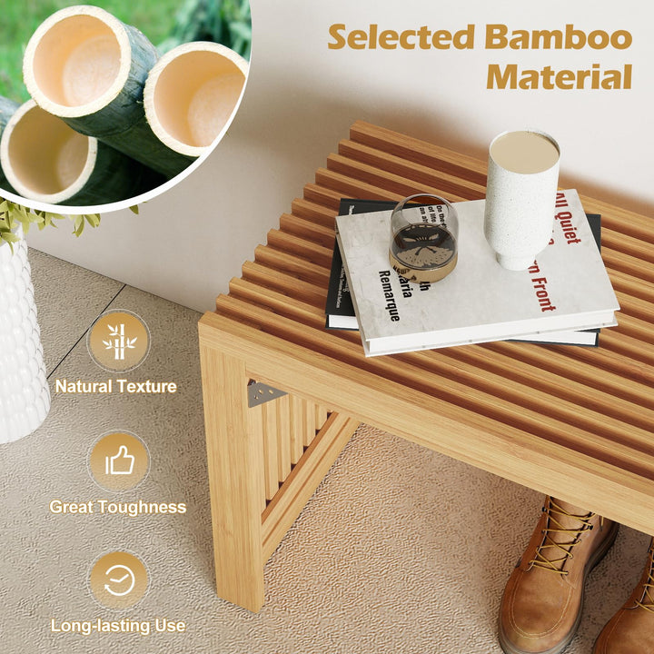 GIANTEX 35.5" Bamboo Dining Bench with Solid Widened Legs (1/2)
