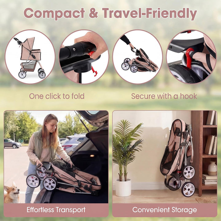 Giantex Foldable Pet Stroller for Small Dogs &amp; Cats