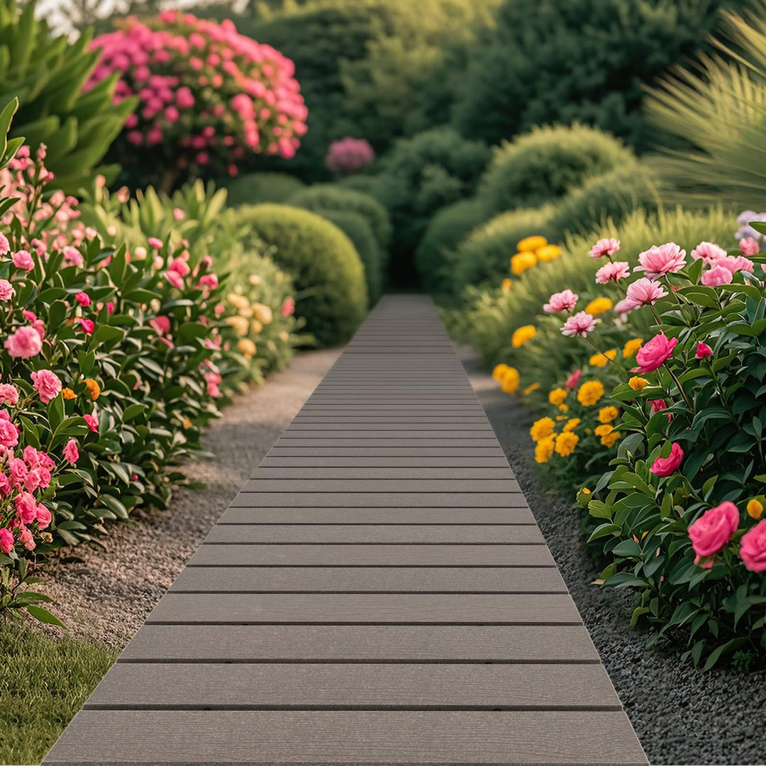 Giantex 8 FT Garden Pathway, Waterproof HDPE Outdoor Walkway with Non-Slip Surface