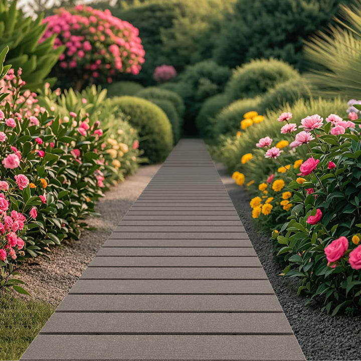 Giantex 8 FT Garden Pathway, Waterproof HDPE Outdoor Walkway with Non-Slip Surface