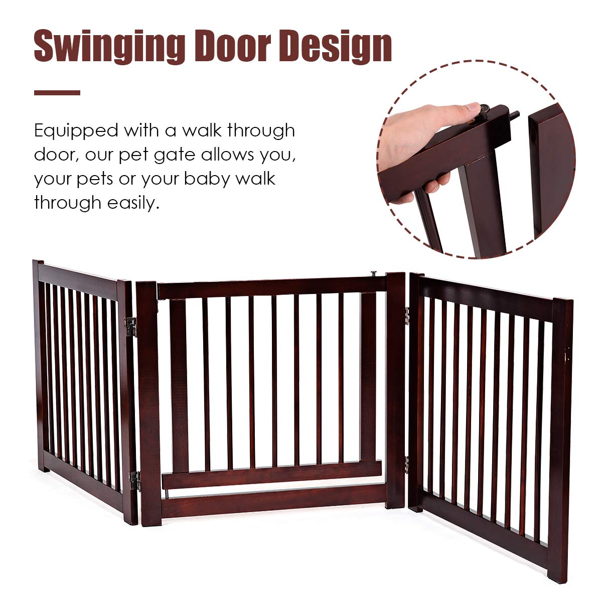 24 inch Configurable Dog Gate with Door