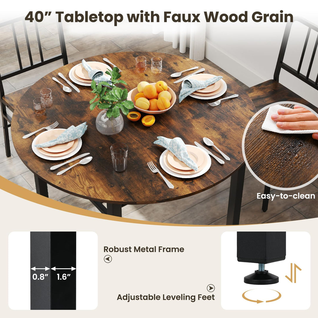 Giantex 40-Inches Round Kitchen Table & Chairs with Storage Rack & Metal Frame