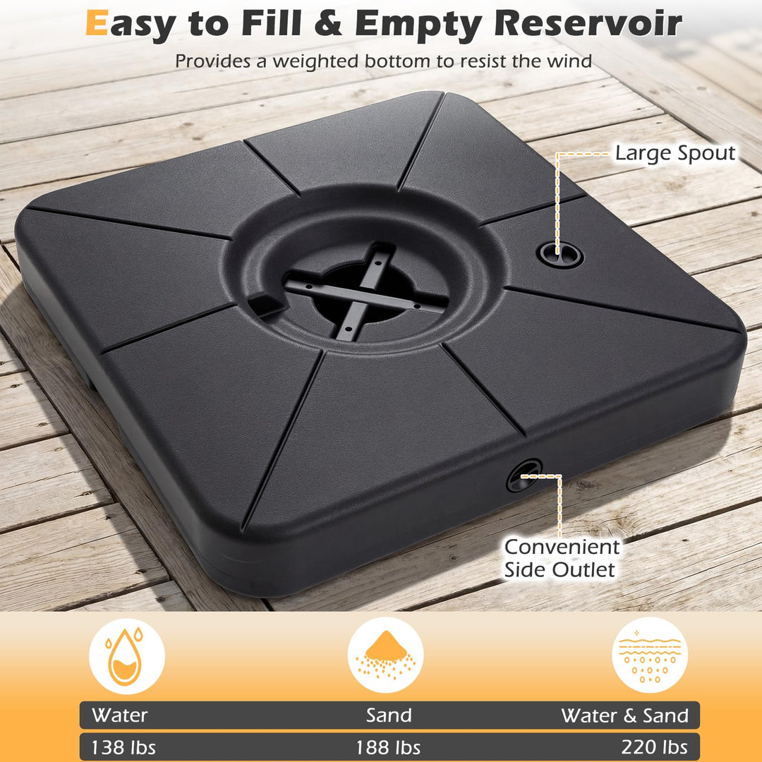 Giantex Fillable Cantilever Umbrella Base | 220 LBS Weighted Offset Patio Umbrella Stand with Cross Bracket