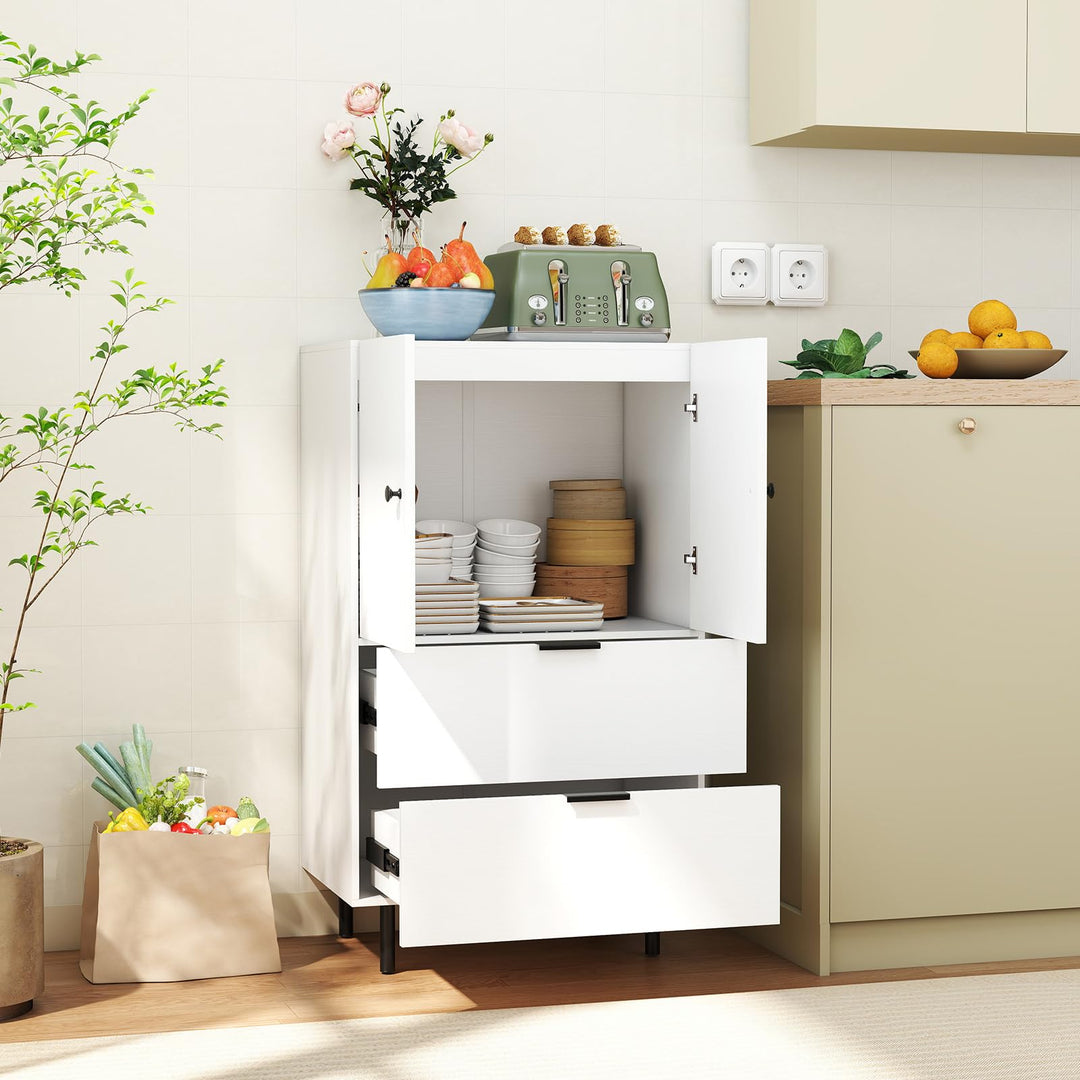 Giantex 2-Door Narrow Storage Sideboard Buffet Cabinet with Drawers