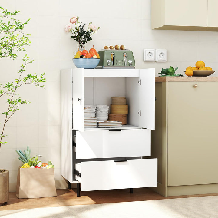 Giantex 2-Door Narrow Storage Sideboard Buffet Cabinet with Drawers