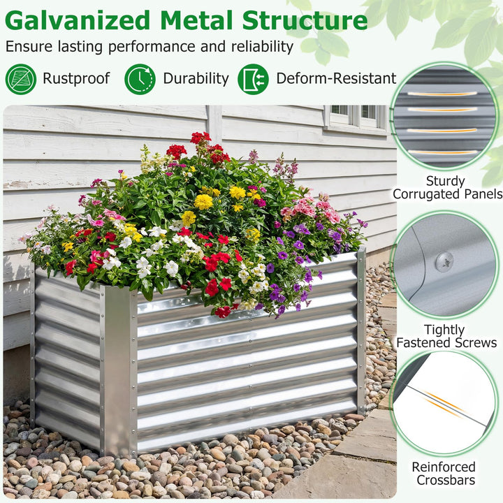 Giantex 4 x 2 x 2 FT Galvanized Raised Garden Bed (1/2)