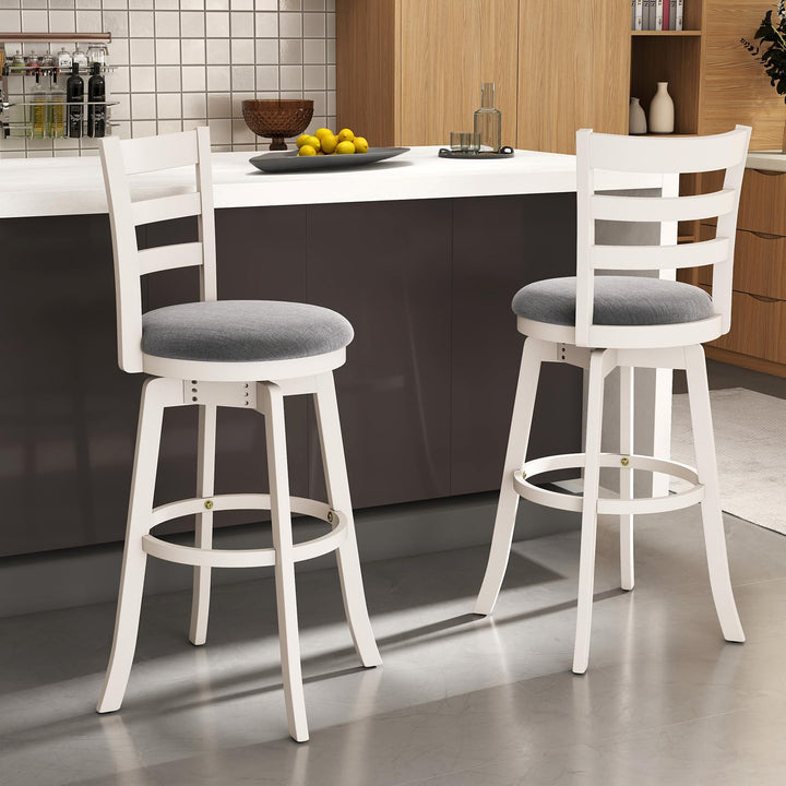 Giantex 30.5" Bar Height Stools Set of 2/4 with Fabric Upholstered Seat