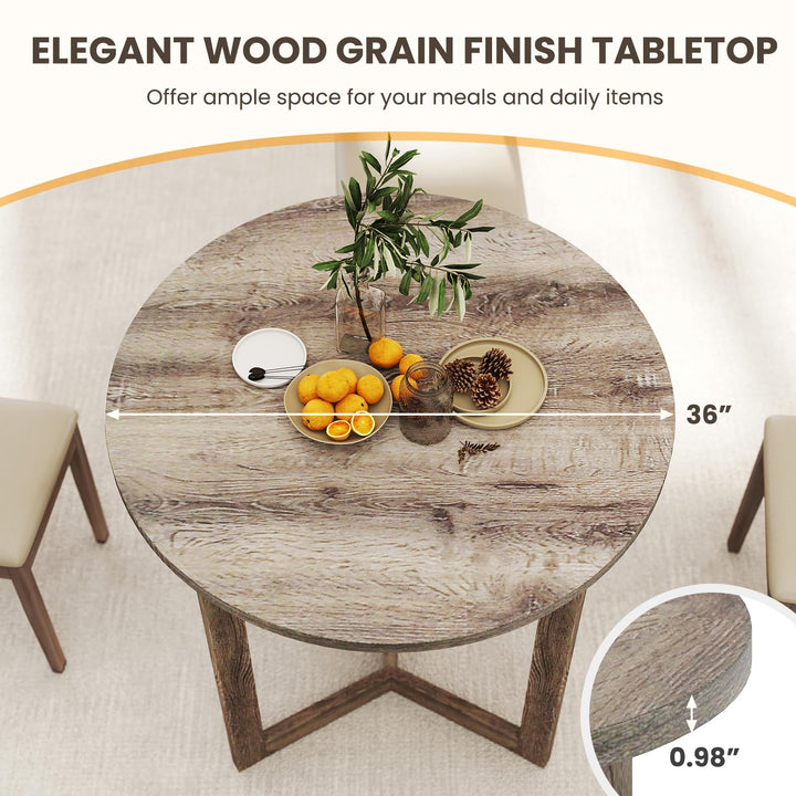 Giantex 36" Round Dining Table for 4