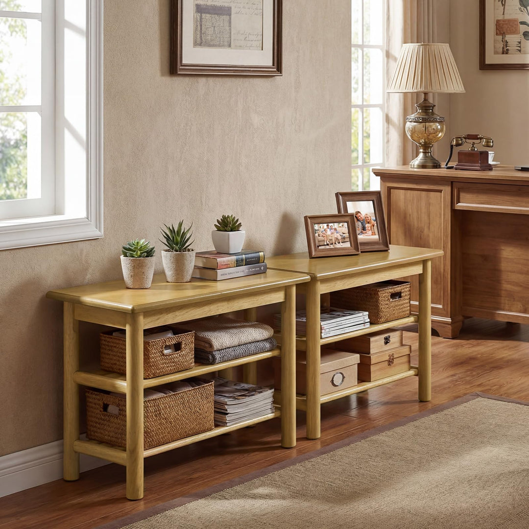 Giantex 3-Tier Entryway Shoe Rack Bench with Slat Shelves (12 x 24 x 17 Inches)