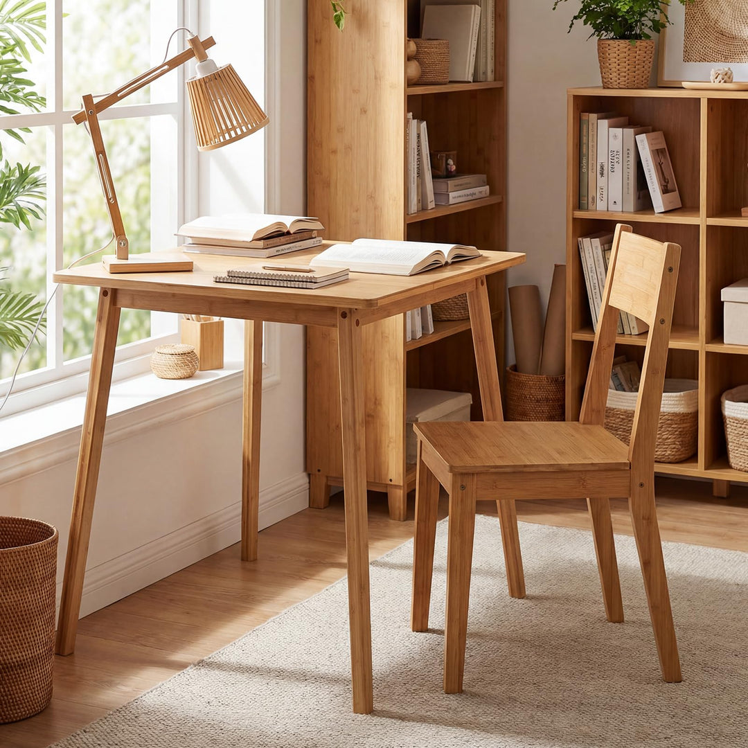 Giantex 27.5-Inches Bamboo Dining Table for 2-4