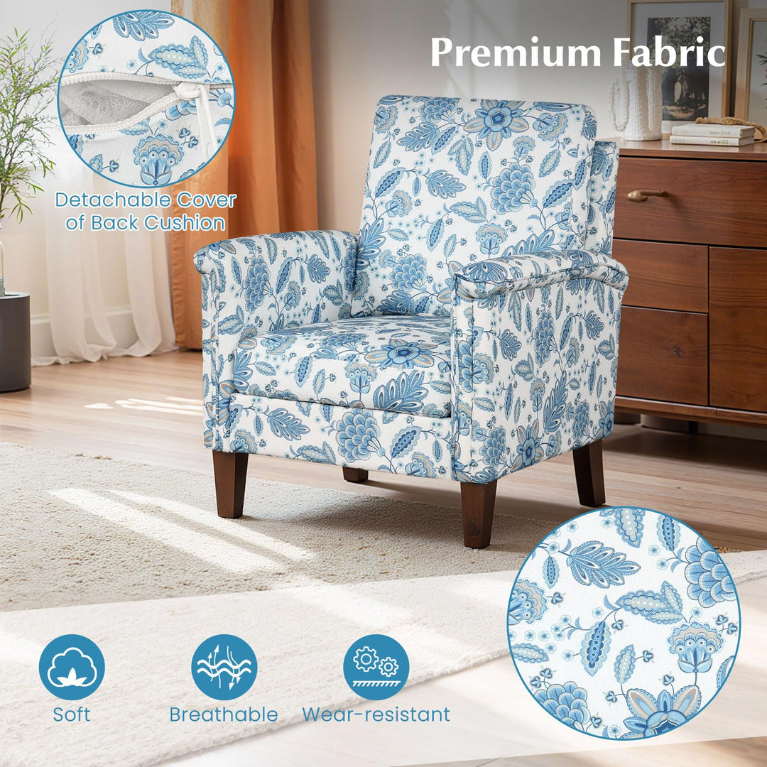 Giantex Upholstered Accent Chair with Floral Pattern