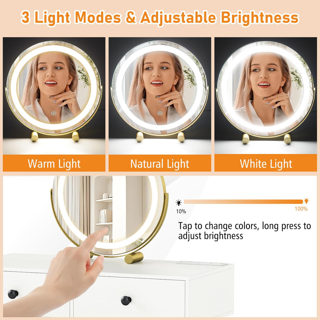 CHARMAID Modern Dressing Table with Storage Cabinet