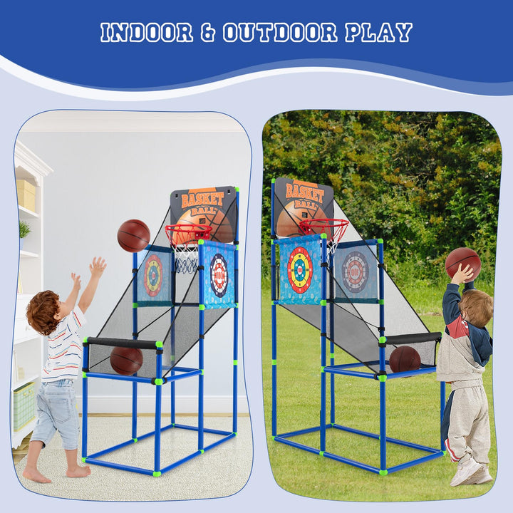Giantex Kids Basketball Hoop Arcade Game, 2 in 1 Indoor Outdoor Arcade Basketball Game