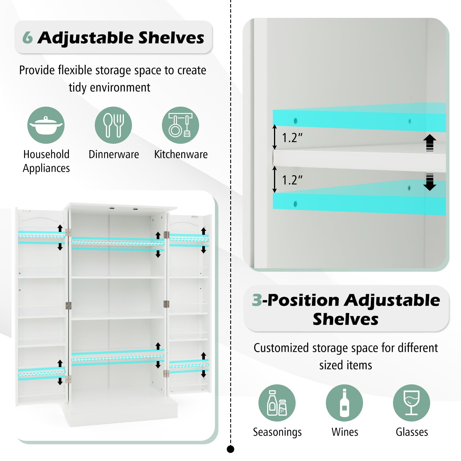 Giantex 47.5” Kitchen Storage Cabinet