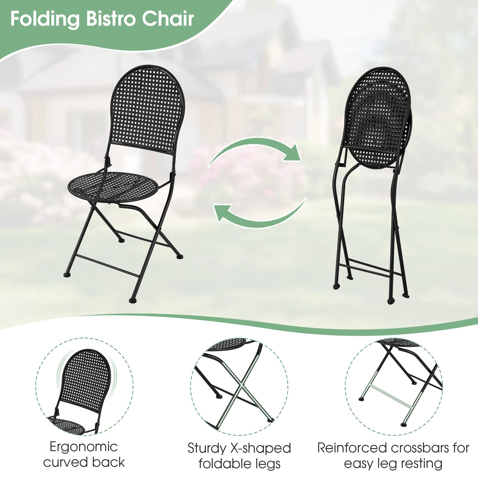 Giantex 3 Pieces Patio Bistro Set