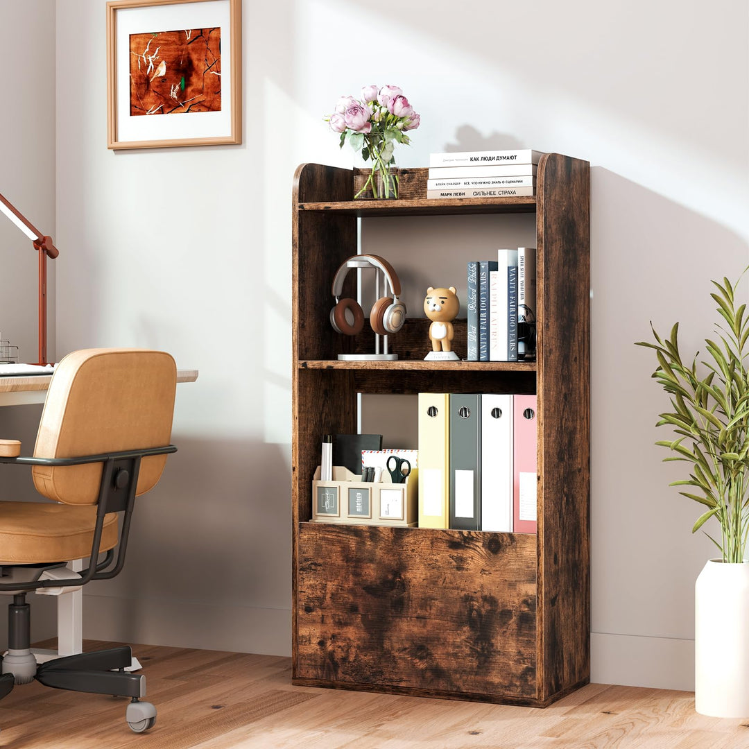 Giantex 4 Tier Bookshelf with Drawer for Living Room