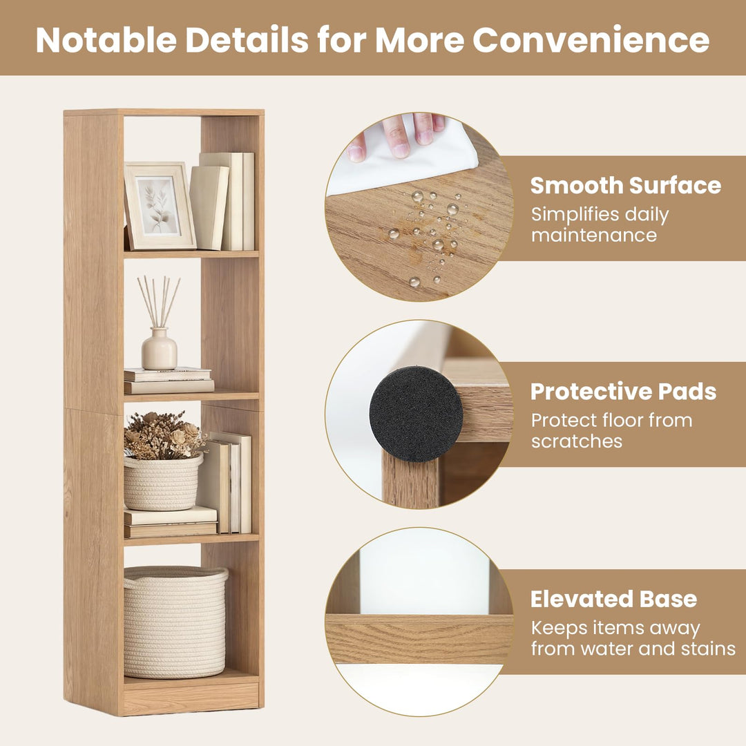 Giantex 56" Tall 4 Cube Bookcase for Small Place