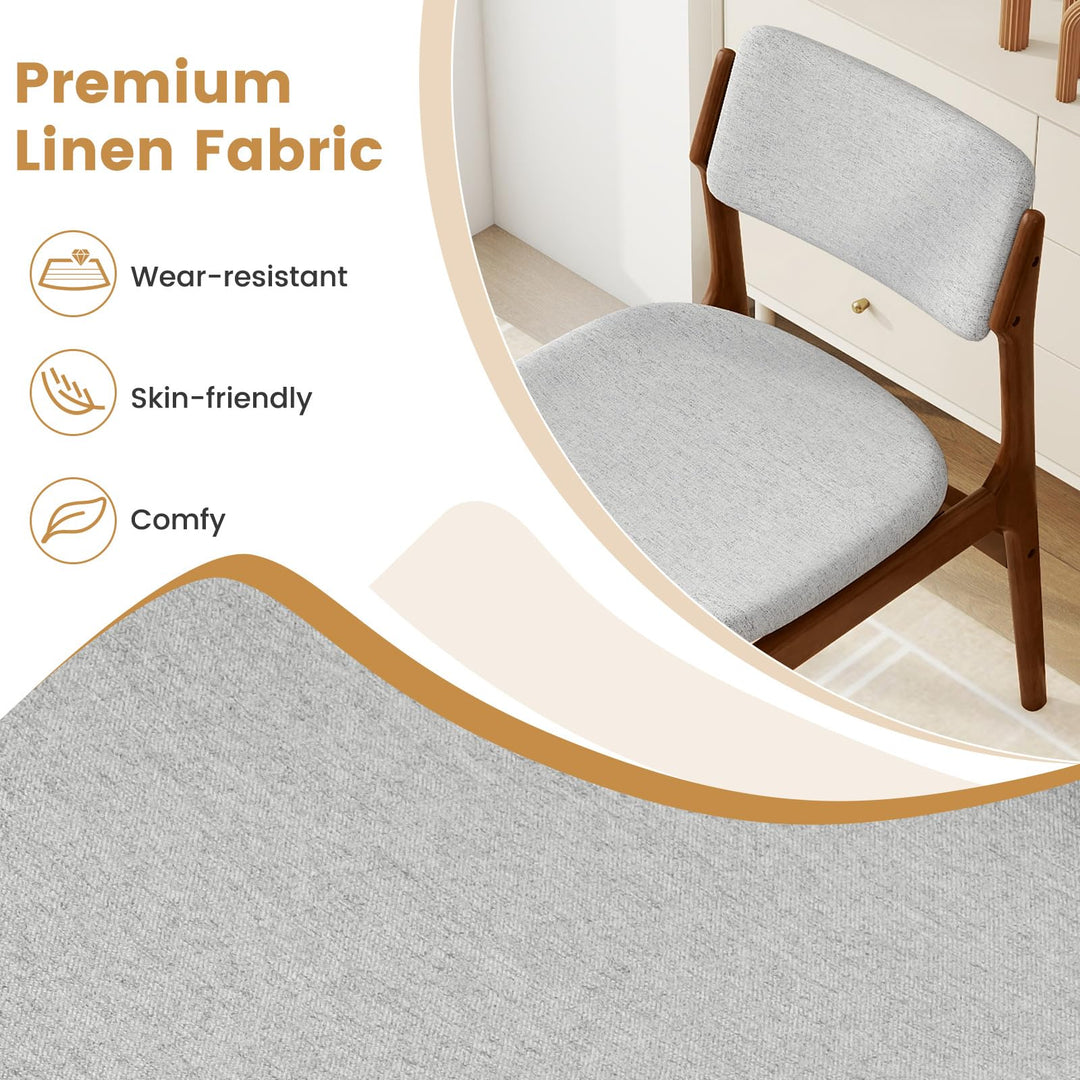 Giantex Modern Padded Dining Chairs with Rubber Wood Legs Set of 2/4