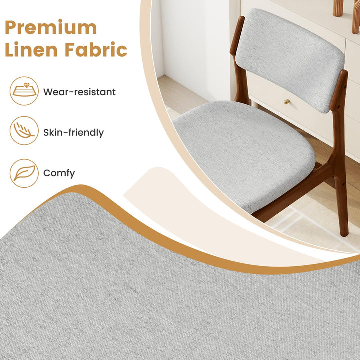 Giantex Modern Padded Dining Chairs with Rubber Wood Legs Set of 2/4