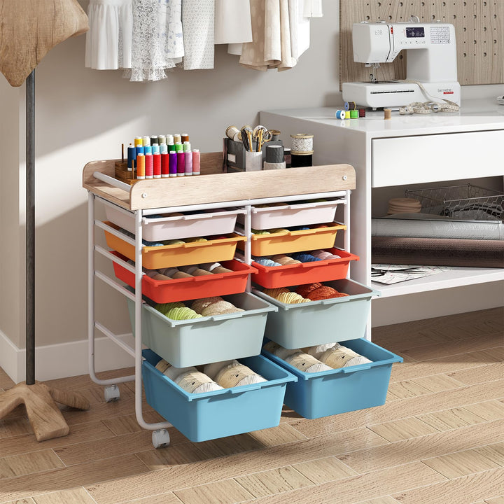 Giantex Rolling Storage Cart with 10 Drawers, Utility Cart