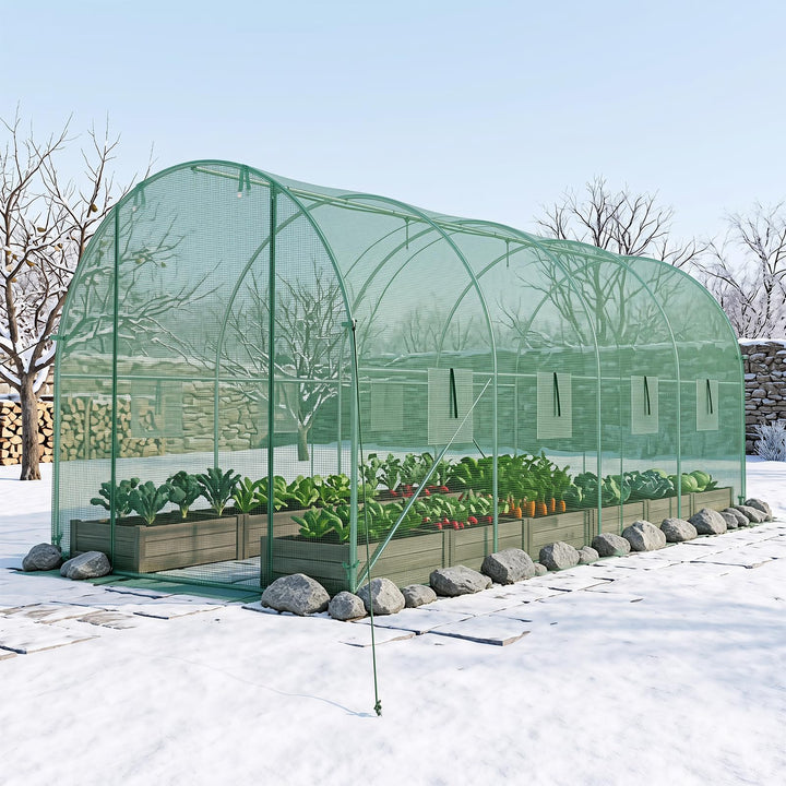 Giantex 15 x 7 x 7 ft Walk-in Tunnel Greenhouse for Outdoors