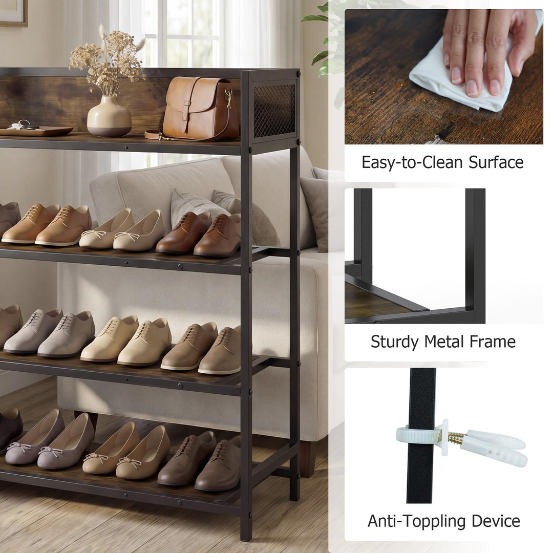 Giantex 4-Tier Industrial Shoe Storage Organizer with Heavy Duty Metal Frame