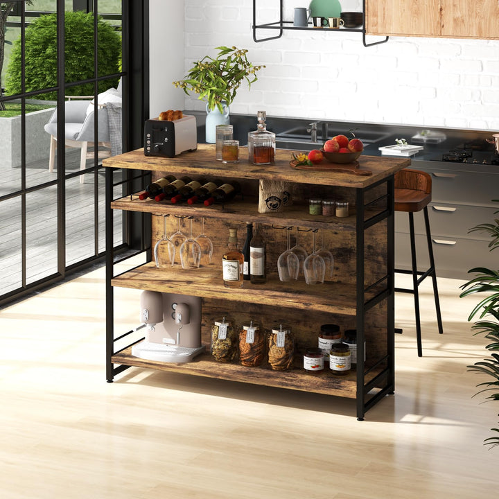 4 Tier Liquor Bar Table with Footrest - Giantex