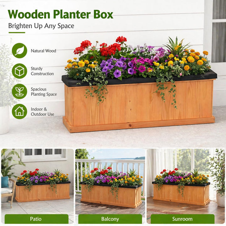 Giantex Raised Garden Bed with 3 Drainage Holes (44"x10"x12")