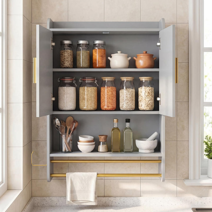 Giantex Bathroom Wall Mounted Medicine Cabinet w/Towel Bars &amp; Toilet Paper Holder