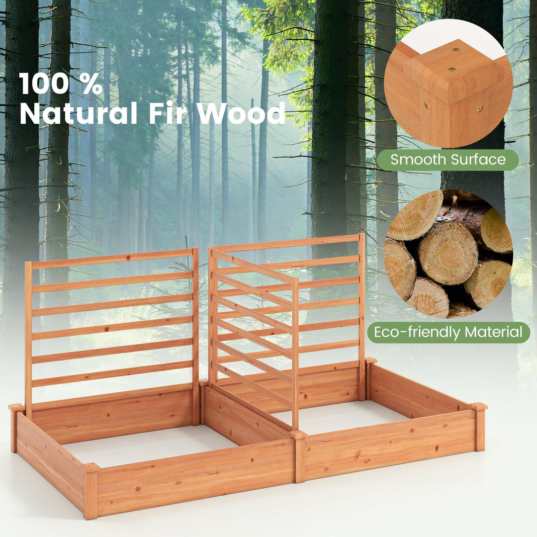 GIANTEX Raised Garden Bed with 3 Trellis for Patio Backyard Lawn