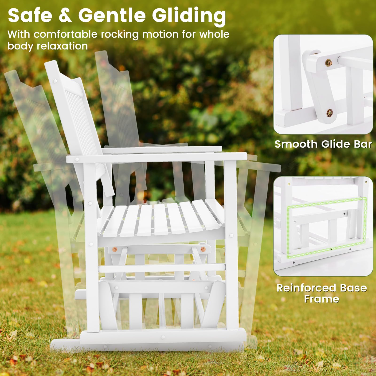 Giantex Outdoor Glider Bench Chair - 2 Person Loveseat