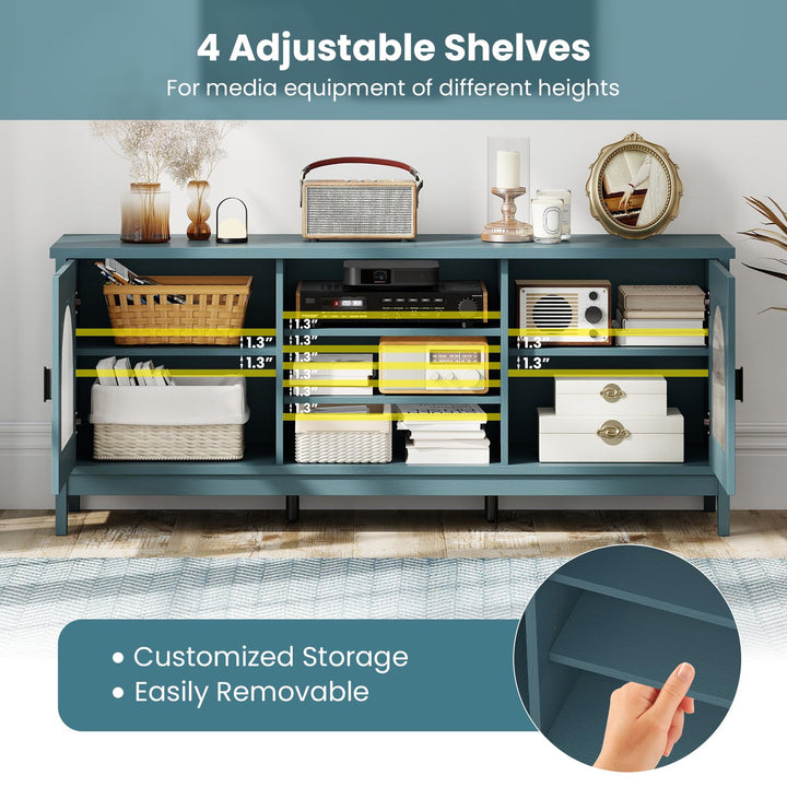 Giantex Modern Vintage TV Cabinet with Adjustable Shelves and 2 Cable Holes for TVs up to 65 Inches