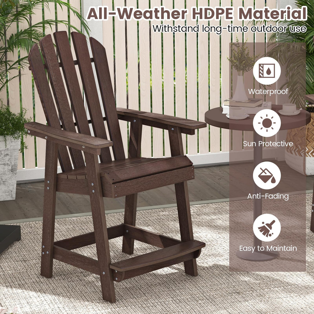 Giantex HDPE Tall Adirondack Chair, 24.5”H Counter Height Bar Stool