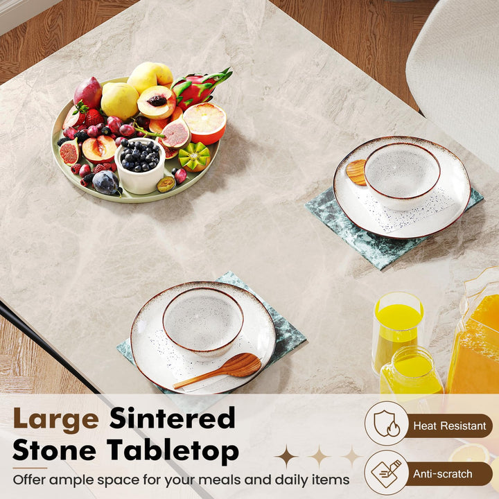 Giantex Dining Table with Large Faux Marble Tabletop