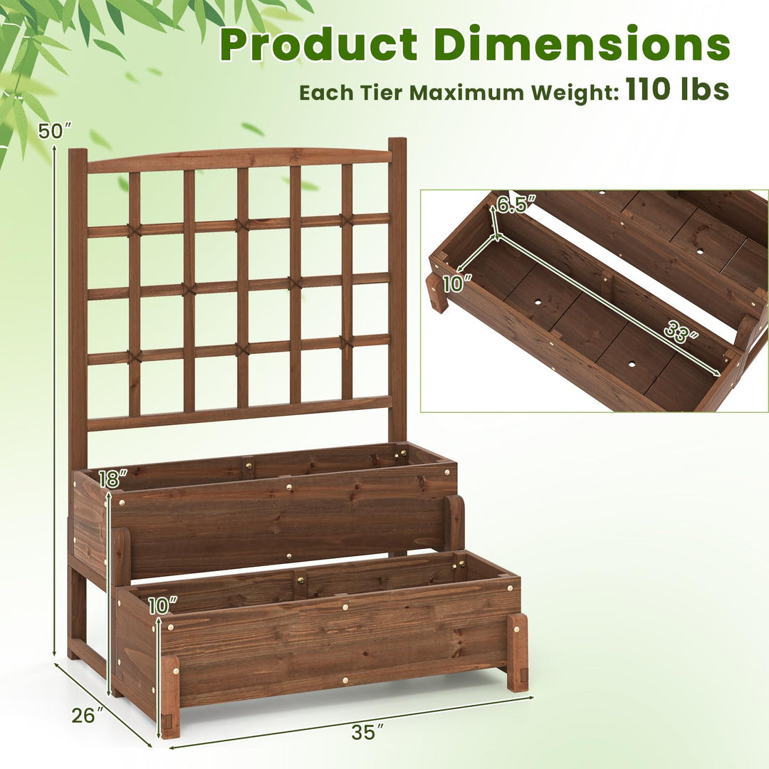Giantex Raised Garden Bed with Legs and Trellis