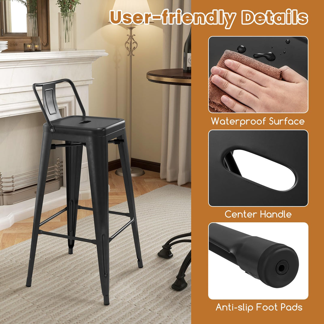 Giantex Metal Bar Stools Set of 4 for Kitchen Island