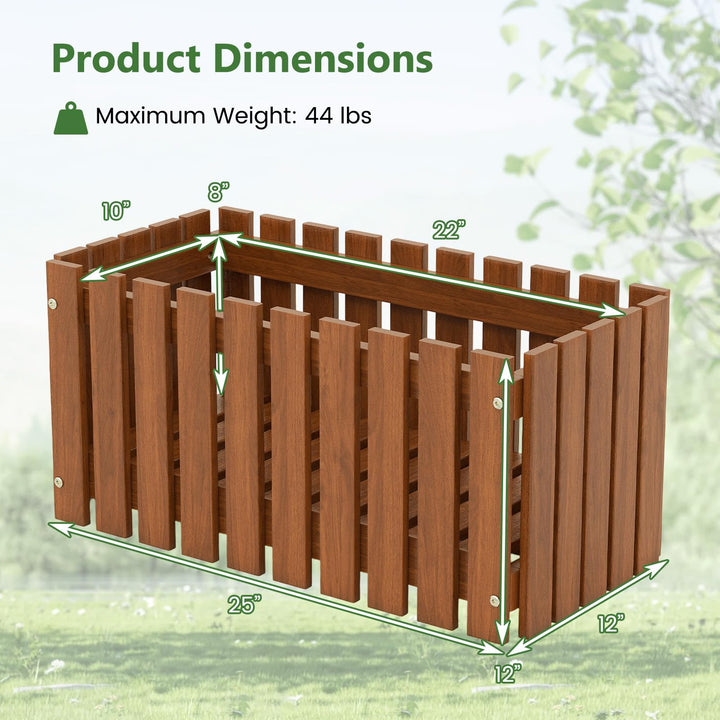 Giantex Slat Style Planter Box Wood Raised Garden Bed for Growing Vegetables Flowers Herbs