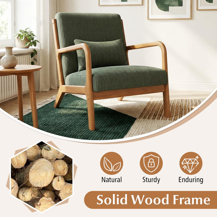 Giantex Modern Accent Chair Corduroy Upholstered Lounge Chair