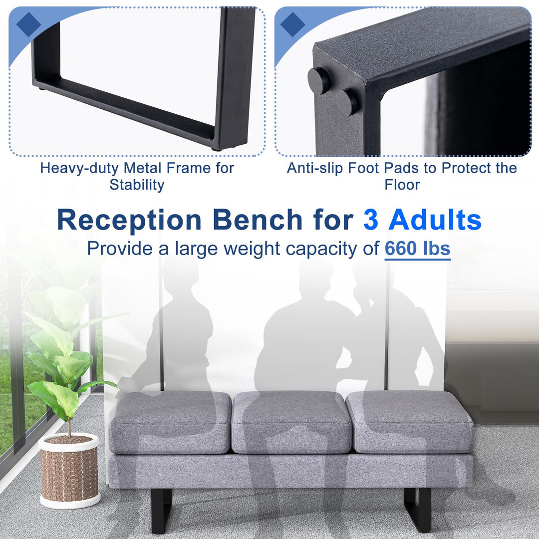 Giantex Waiting Room Chairs, Office Guest Chair with 660 Lbs Weight Capacity , Grey