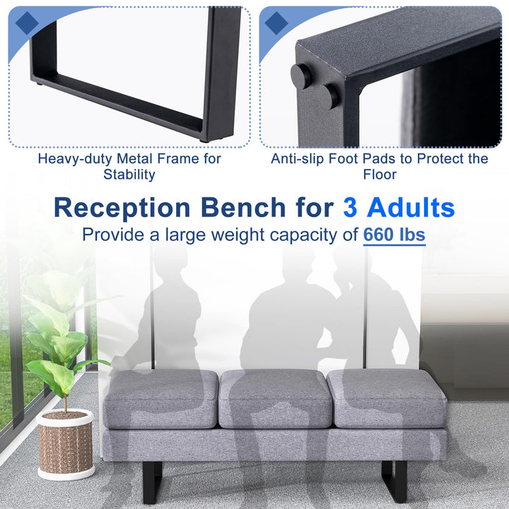 Giantex Waiting Room Chairs, Office Guest Chair with 660 Lbs Weight Capacity , Grey