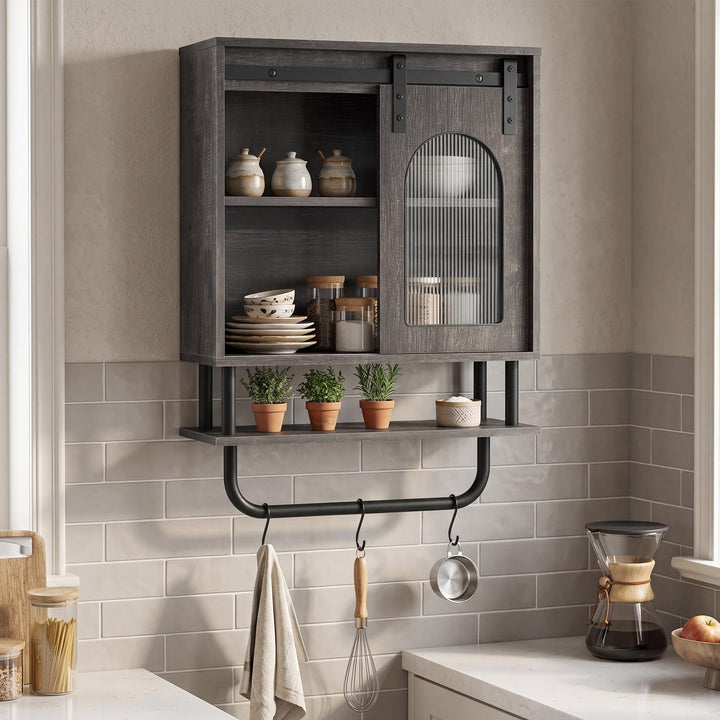 Giantex Bathroom Wall Cabinet with Sliding Barn Door