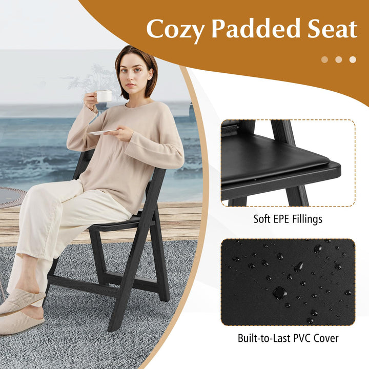 Giantex Folding Chairs Portable Resin Event Chairs with Padded Seat