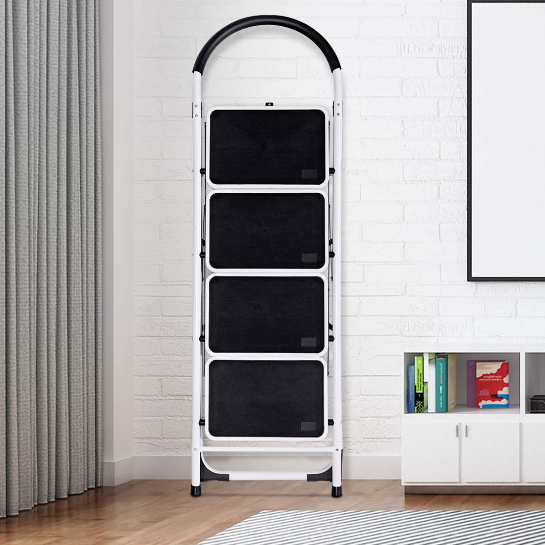 Giantex 4 Step Ladder Folding Step Stool with Anti-Slip Pedal Platform Metal Frame