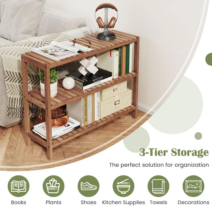 Giantex 3 Tier Wooden Bookshelf for Entryway Living Room Bedroom