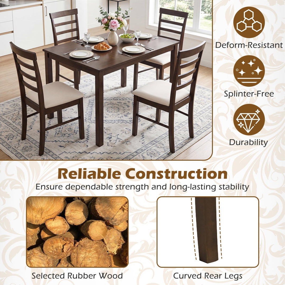 Giantex 43.5" Solid Rubber Wood Kitchen Table